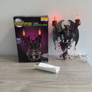 VTG 1996 HallowScream Nightmare Collection Flickering Gargoyle Light Wall Sconce